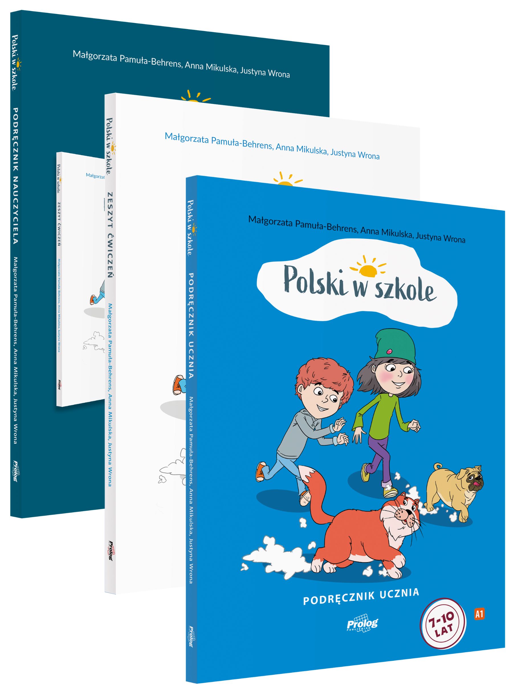 Okładki podręczników z serii Polski w szkole